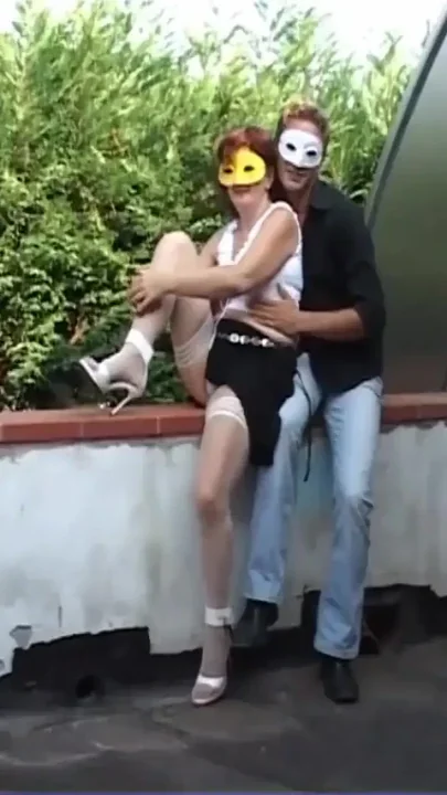 Mature Masked Wife with Hairy Pussy Fucked and Cummed in Mouth by Young Amateur