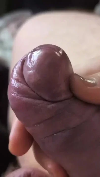 Rubbing my pumped cock head