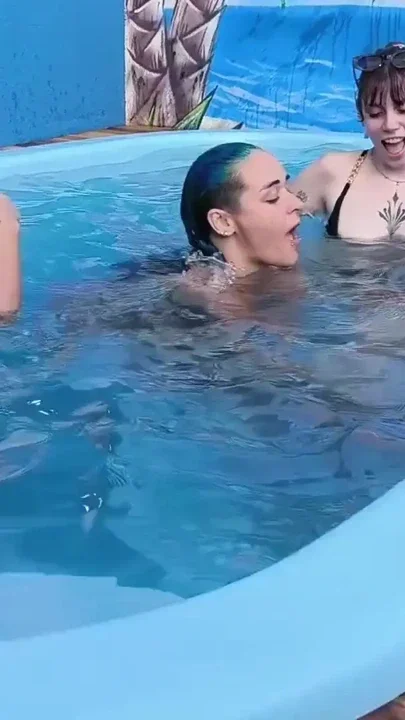 3 naughty friends paying the pool owner on the xerecard Clip 2