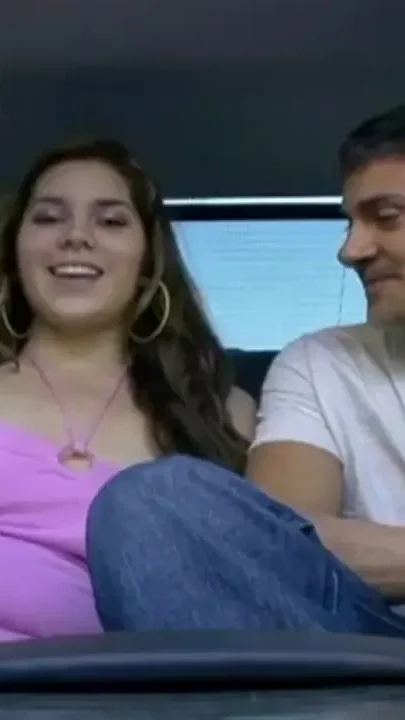 Wild slut rides a big cock in the car