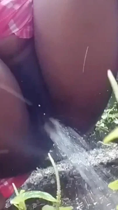 Squirting Outdoors Fingering My Pink Pussy Playing with My Tits