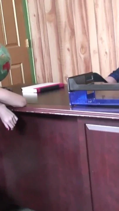 College girl keeps her pink socks on while she is rammed into