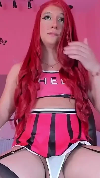 Redhead Cheerleader Talks Dirty to You While Masturbating Her Big Cock