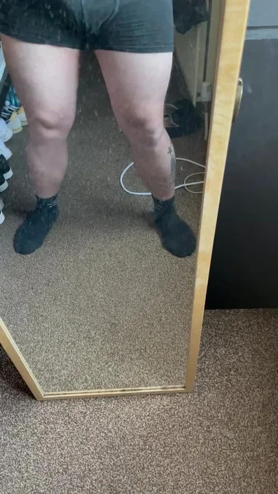 In front of the mirror