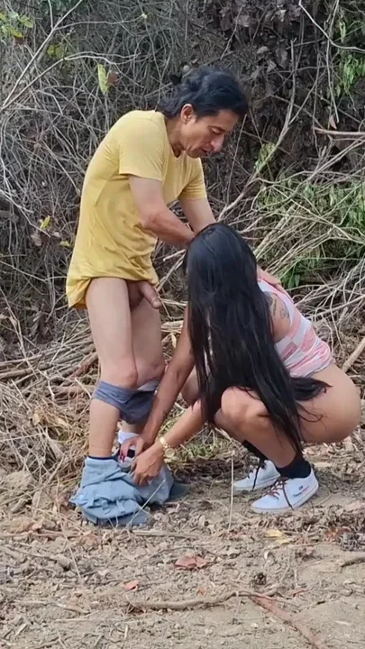 Outdoor sex with a busty curvy stepmother on a lonely road Clip 3