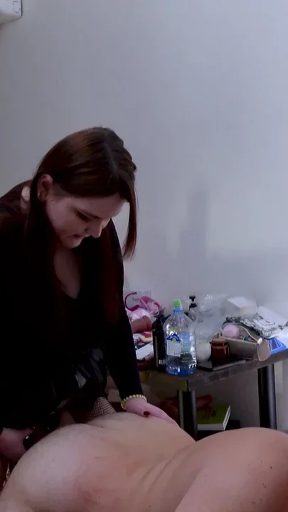 Taboo-free MILF mistress stimulates his point-P Clip 1