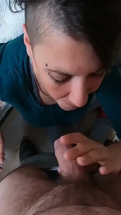 Bedroom blowjob with facial and swallow