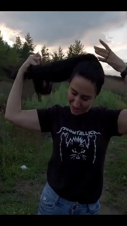Black Lynn Ties Her Long Black Hair Into a Ponytail to Show Me How She Sucks Cock