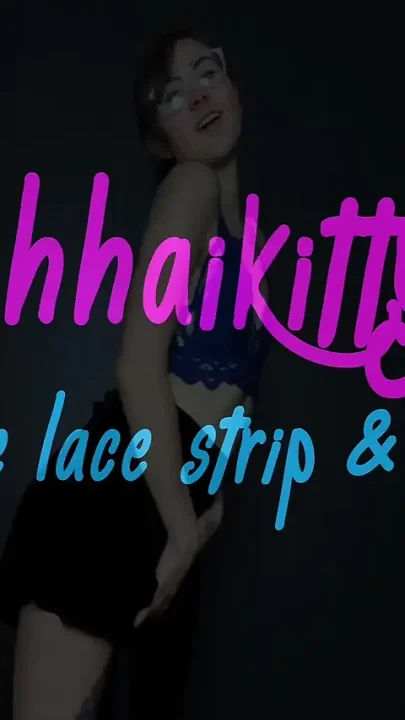 Blue Lace Strip & Cum