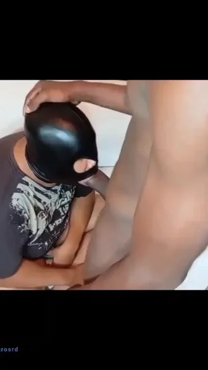 I sat in an armchair sucking my neighbor's huge thick black cock putting it all