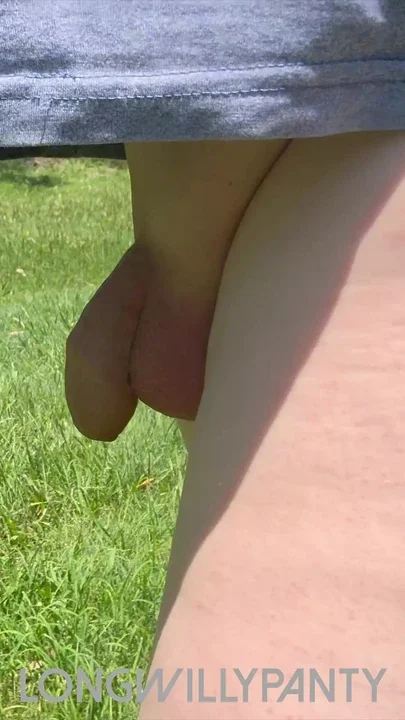 Straight guy out flashing his cock in the hot sun risky dare