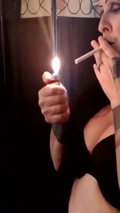 Nighttime Goth Girl Smoke Break