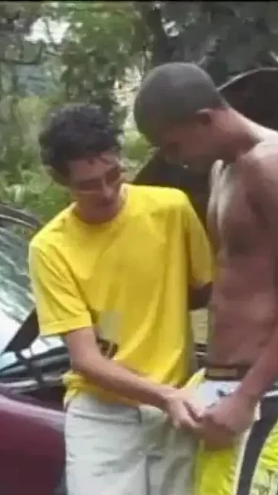 Young ebony twink fucked by his fried in exhib cruising