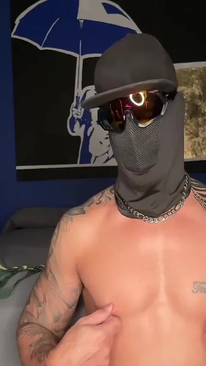 Masked Jerking off Masked Masturbation Until Cum Huge Cumshot 