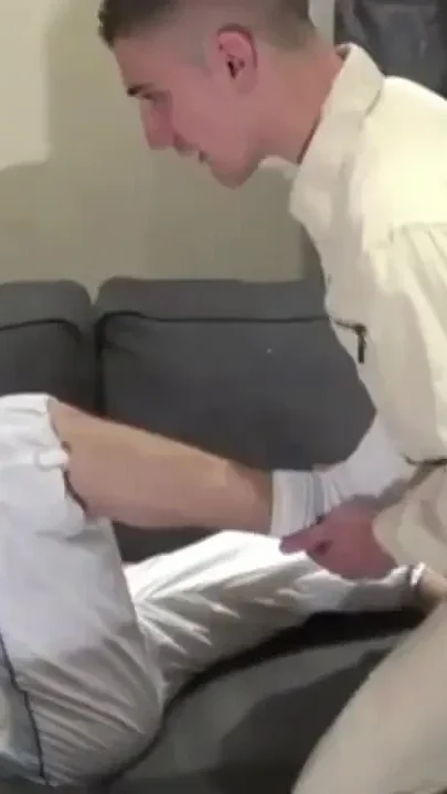 Sucking big cock with sneakers domination
