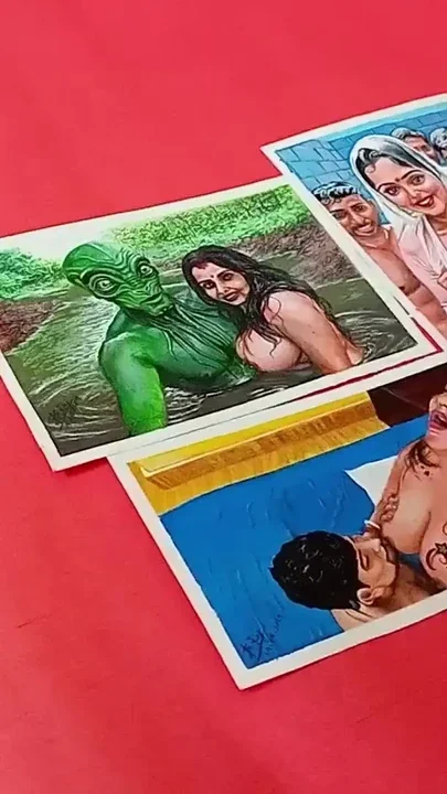 Erotic Art Or Drawing Compilation Of Sexy Desi Indian Big boobed women having