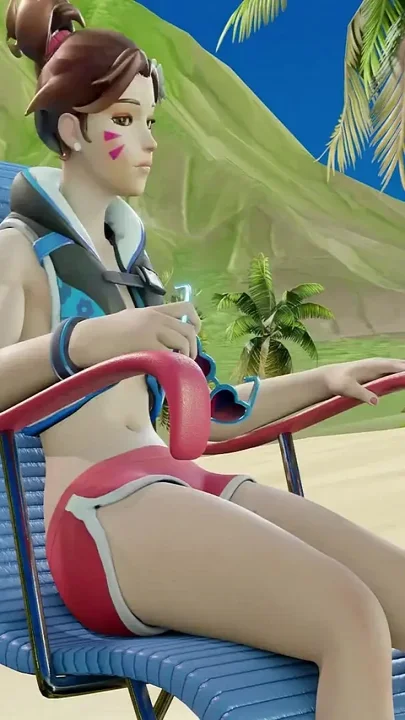 Dva and Sombra at the Beach futa Shemale