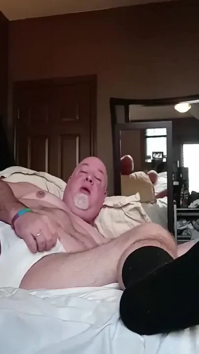 Caught Bear Jerks and Gets Cummed on by BBC in Gym Shoes