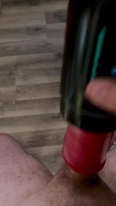Toy makes small cock cum prematurely