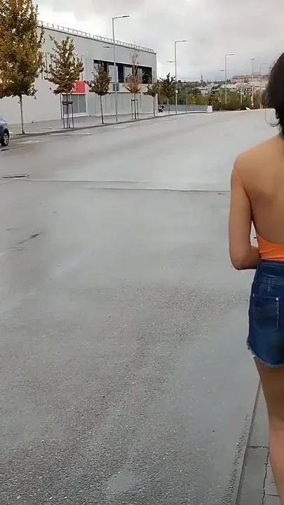Outdoors Pedal Pumping Woman Car Problems Desperate Girl