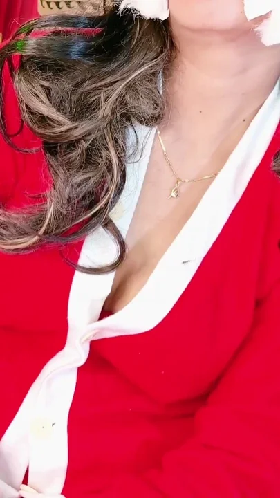 Red Dress Naughty Mood Christmas Celebration After Dark Nepali Village Beauty