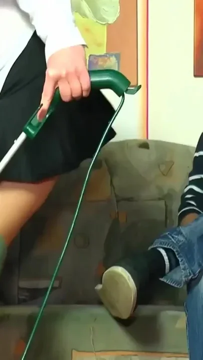 Blonde BBW Slut Gets Her Horny Wet Pussy Fucked Hard After Vacuuming the Floor
