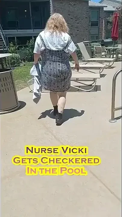 Nurse Vicki Wears Checkers to the Pool
