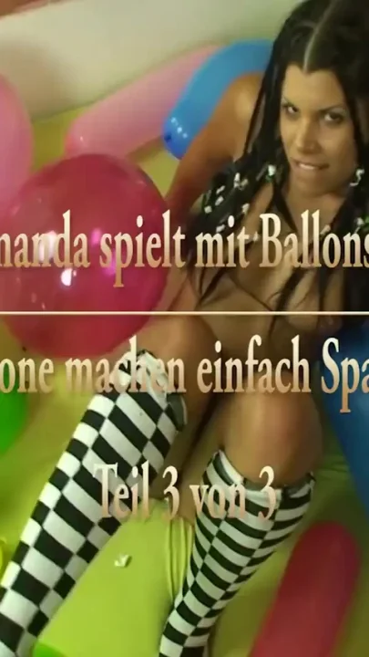 Hot teeny playing with balloons and sperm - part 3