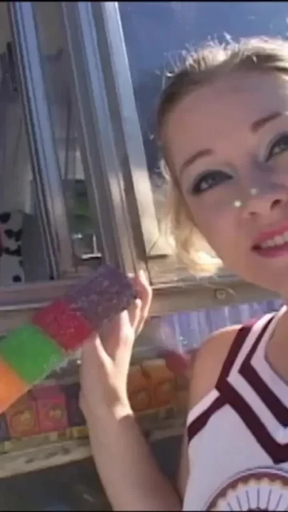 Beautyful wet pussy of cheerleader waits wide open for big penis stuff it
