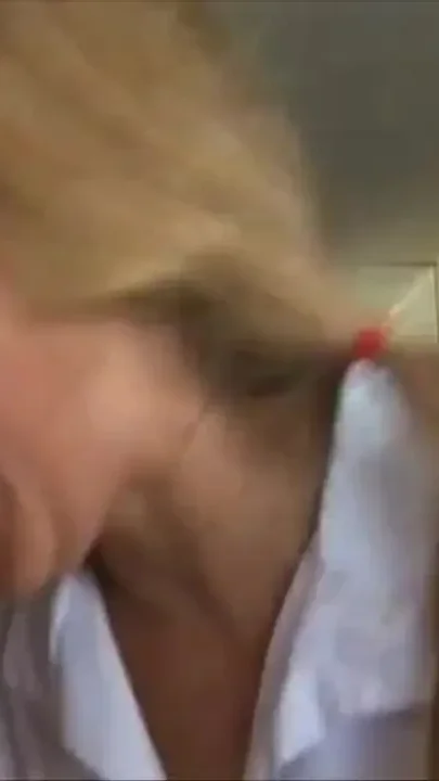 Blondie gives an extreme deepthroat blowjob to a big cock