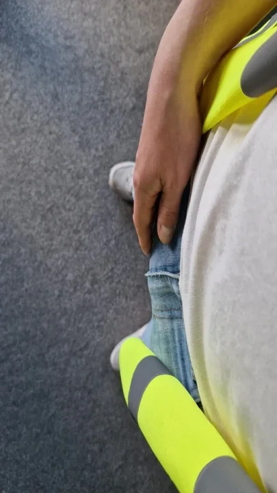 High-vis worker on a break