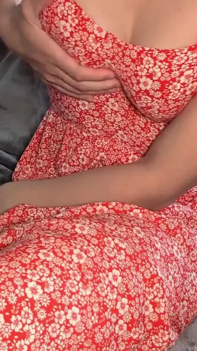 College Babe in Summer Dress Fingers Wet Pussy