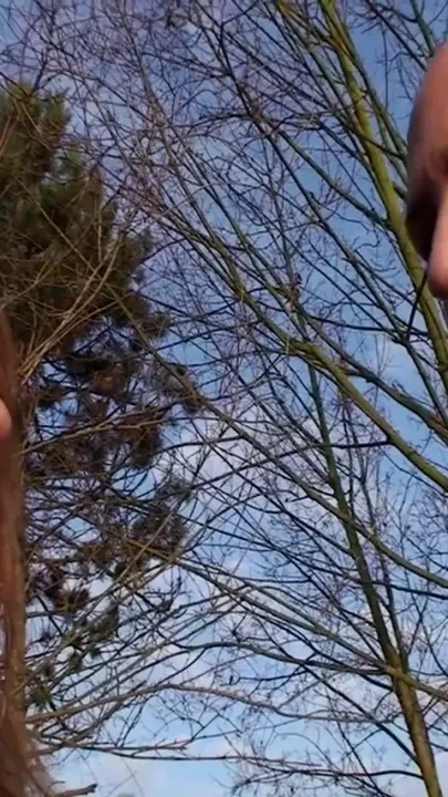 Mature woman having fun outside