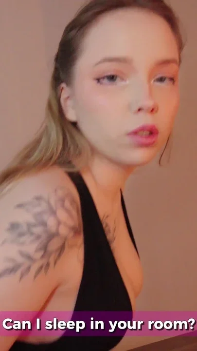 Little Step Sister Wants to Share Bed Naked - Deepthroat Help & Cum on Her Pussy