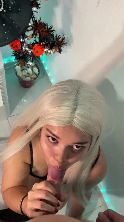 Wishing Spell Blonde Witch Mesmerizes With Her Halloween Deep Blowjob Clip 1