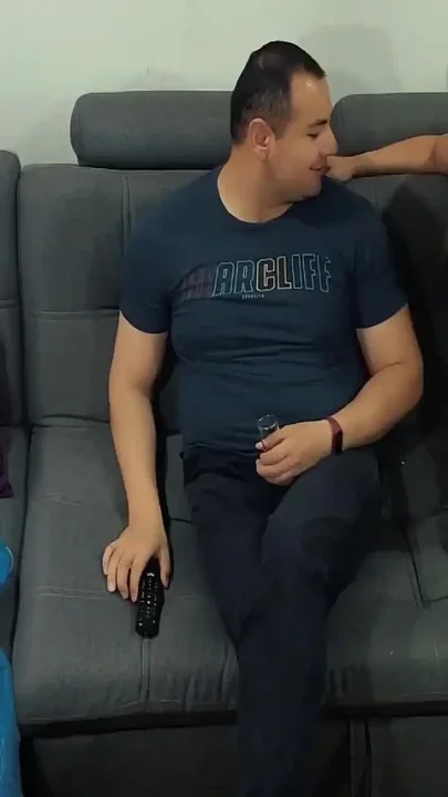 Fucking My Friends Wife MILF on the Couch While He Sits Right Beside Us Without Noticing