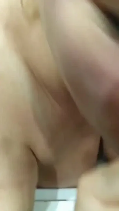 After a blowjob in the shower he finished on my tits and in my mouth