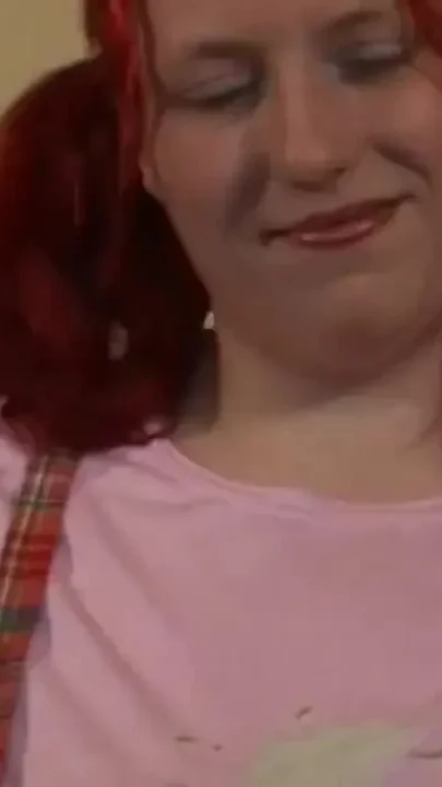 BBW redhead teen plays with her monster juggs