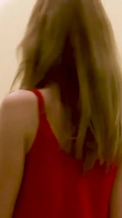 Flat chested blonde Coed Lily stripteasing and pussy rubbing