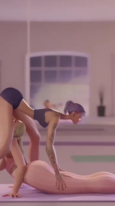 The Yoga Studio - 3D Futanari Yoga Sex Animation Synthetic Content Clip 1