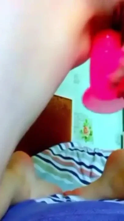 I tease with my sweet ass and fuck my pussy with a big dildo Clip 3