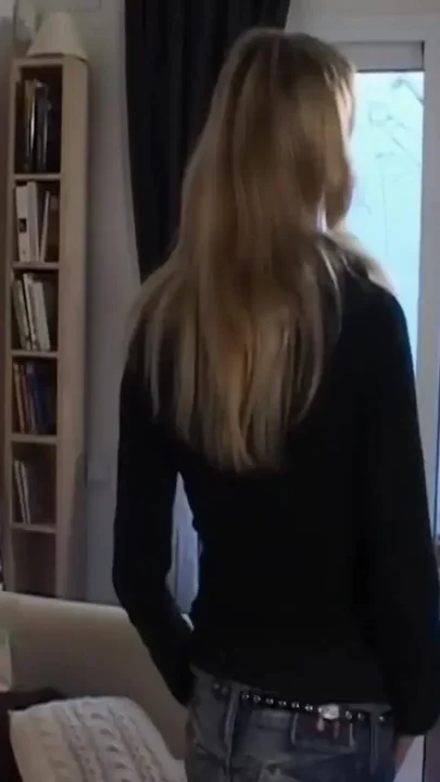 Aude Nice Blonde Aude Removing Clothes on the Sofa