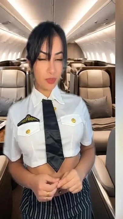 Roleplay Hot Flight Attendant Emanuelly Raquel POV Sex Anal
