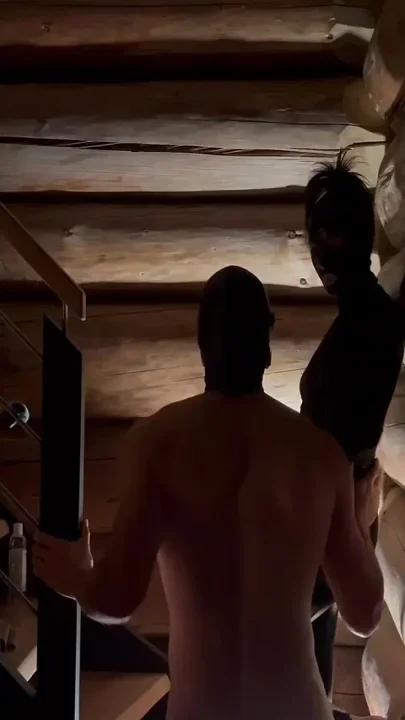 Dark Pegging on the Stairs with a Pink Dildo
