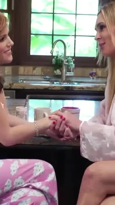 Lesbians kicking fingering in the kitchen