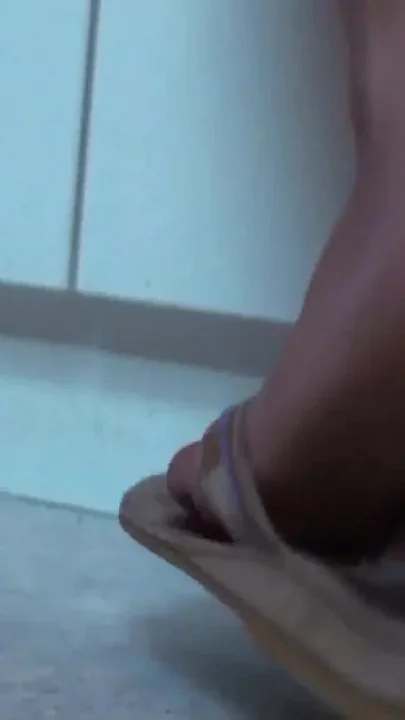 Licking and worship of her soles and flip-flops