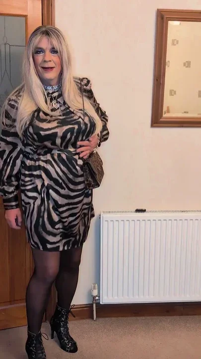 Short Satin Dress with Tights