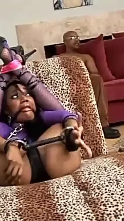 Young Black Tied up and Gagged Fucked Two Big Black Cocks