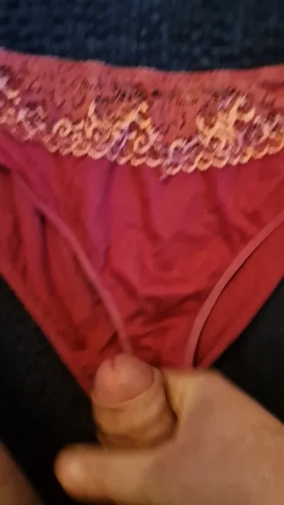 Playing with my mother-in-law's red panties