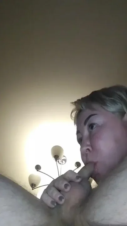 Branded blowjob from mother-in-law and cumshot